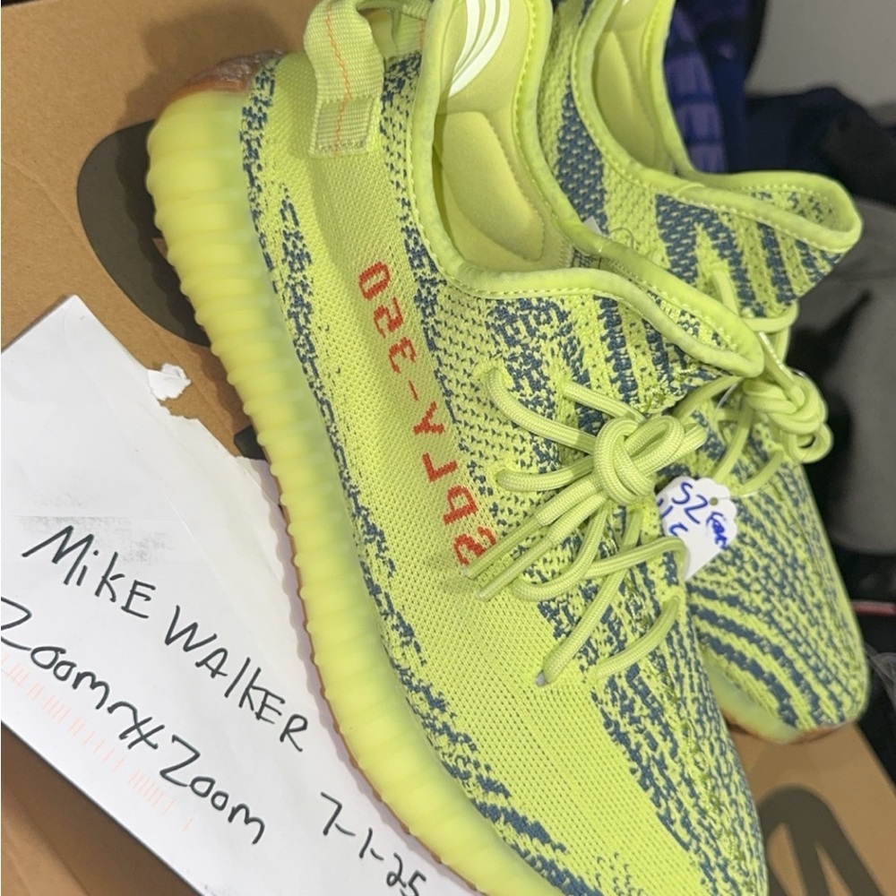 Adidas Yellow and Blue Sneakers with Primeknit Upper